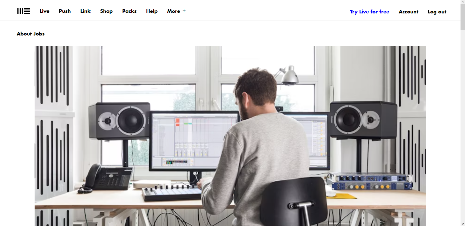 Replica de um site de nome Ableton