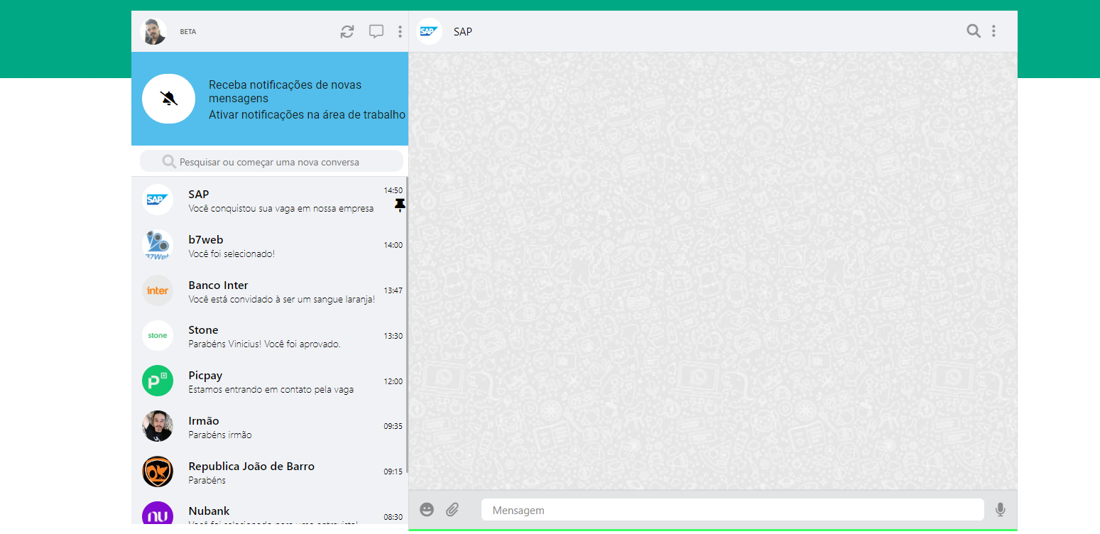 Replica da interface whatsapp